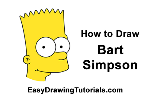 how to draw bart simpson head