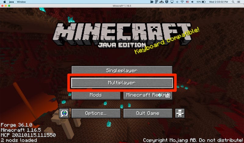 how to play multiplayer minecraft java