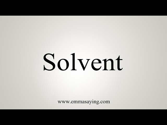 how to pronounce solvent