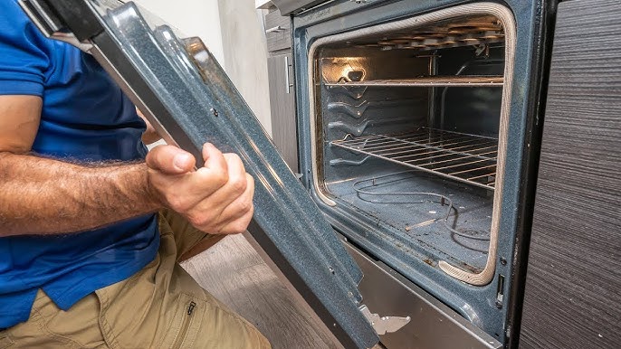 how to put a whirlpool oven door back on