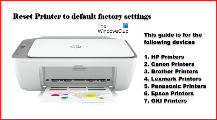 how to reset a printer hp