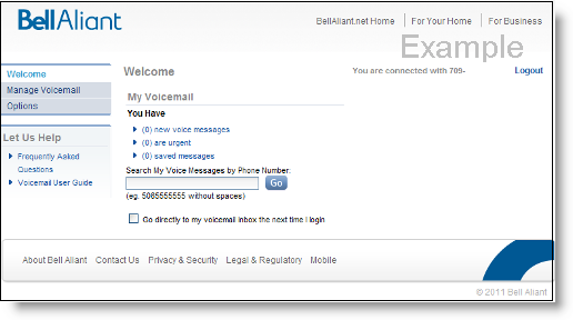 how to set up bell home phone voicemail