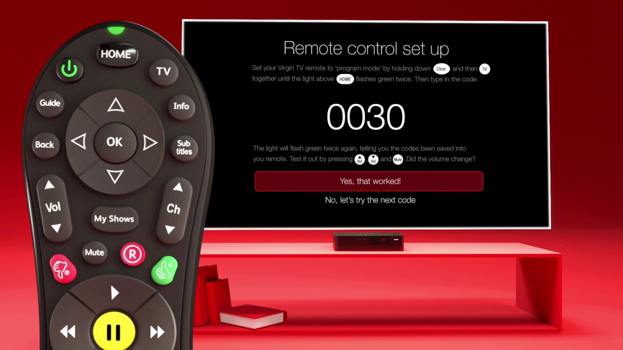 how to sync virgin media remote with tv