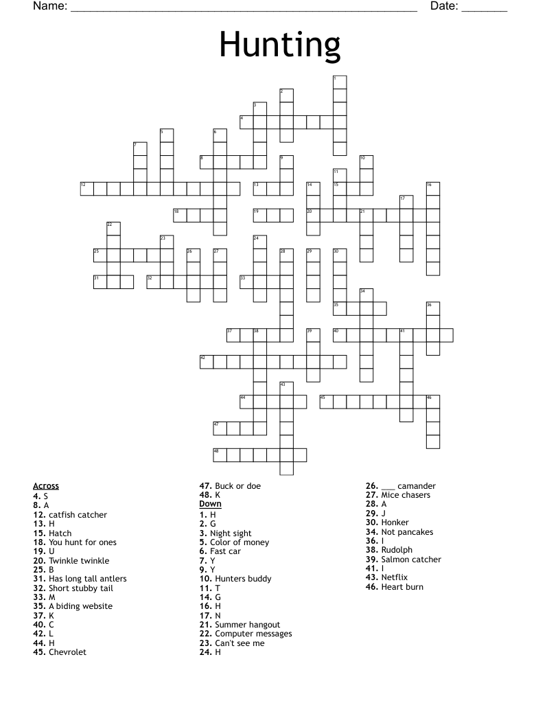 hunting crossword clue