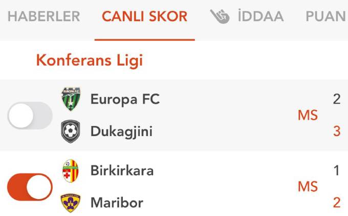 iddaa sonuclari