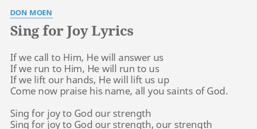 if we call to him lyrics