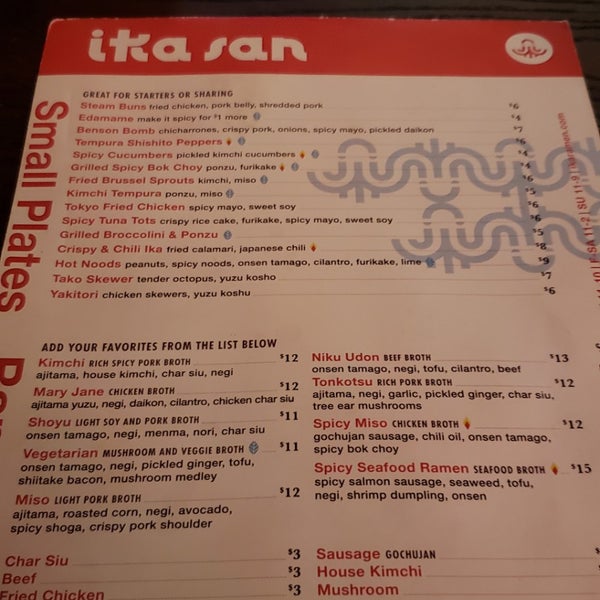 ika ramen menu