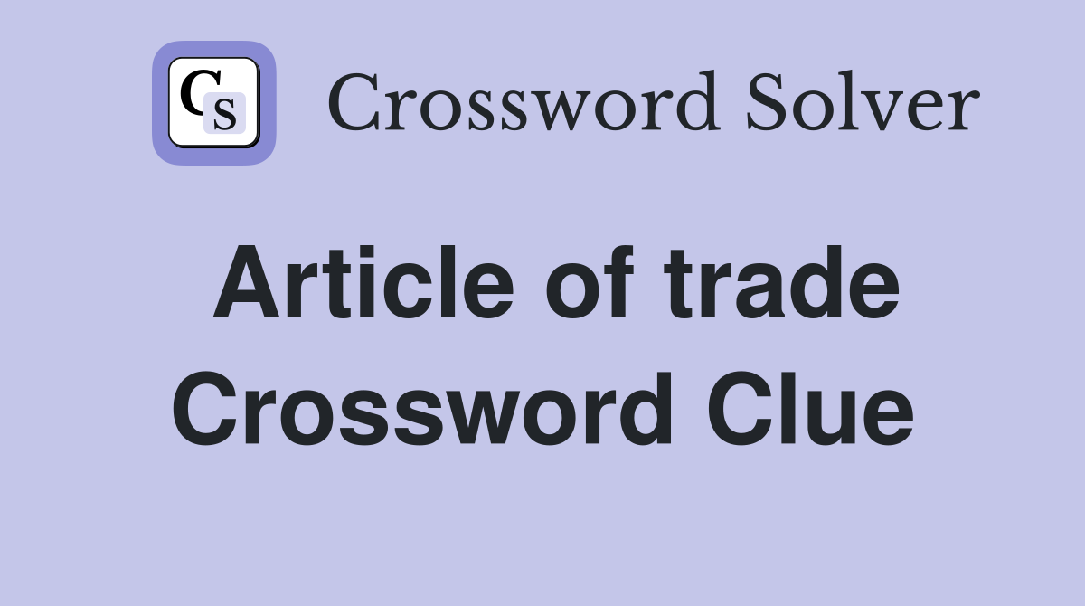 illegal trade crossword clue