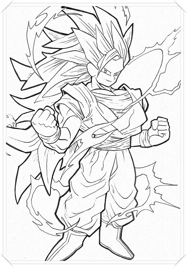 imagenes de goku para colorear e imprimir