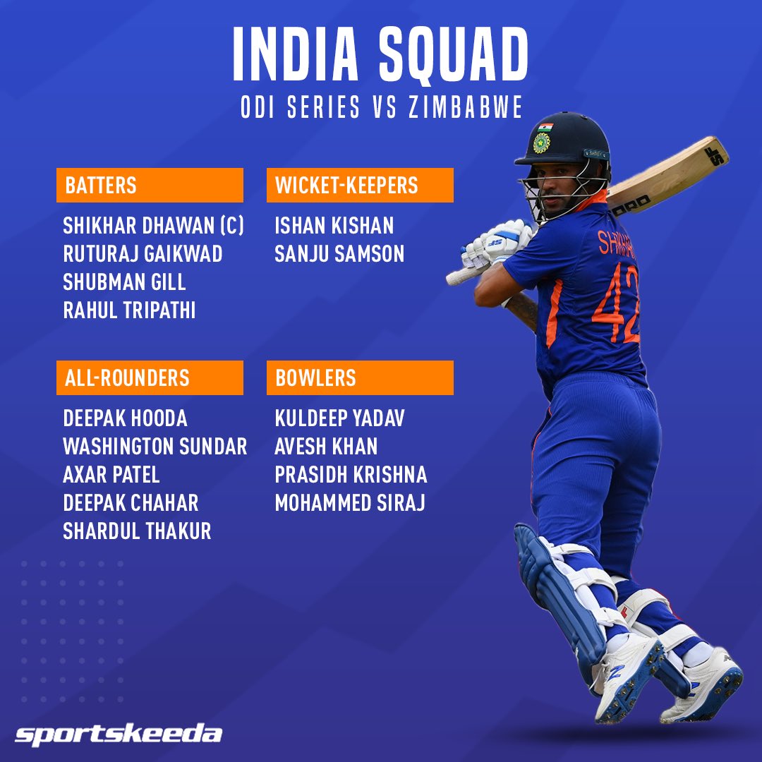 india vs zimbabwe 2022 squad list