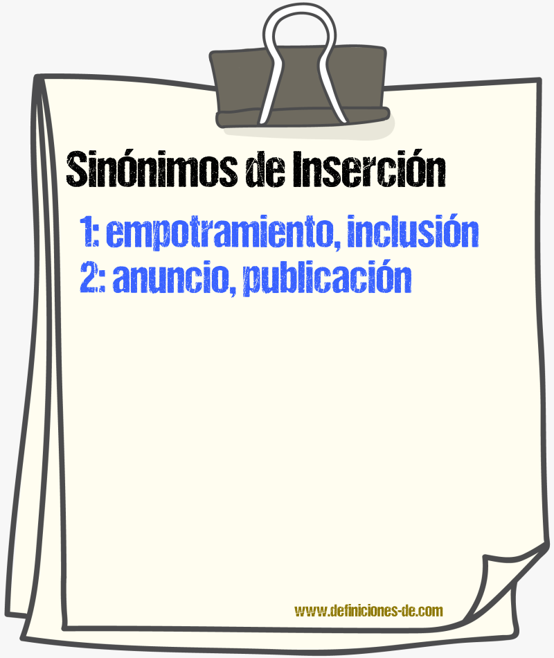 insercion sinonimo