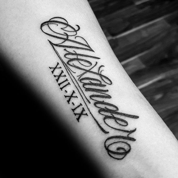 inside forearm name tattoos