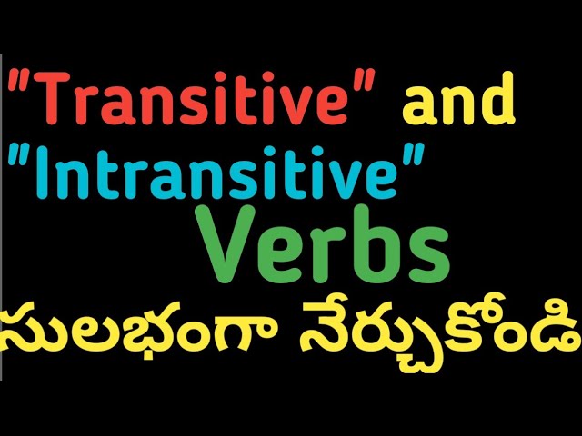 intransitive meaning in telugu