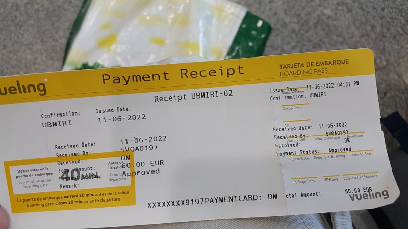 invoice vueling