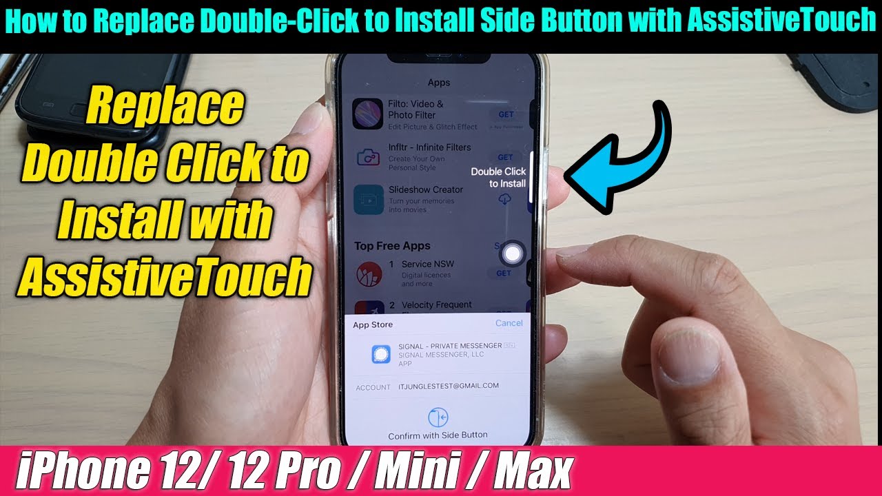 iphone double click to install