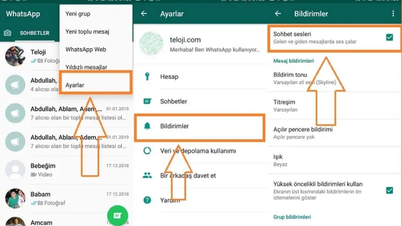 iphone whatsapp bildirim sesi gelmiyor