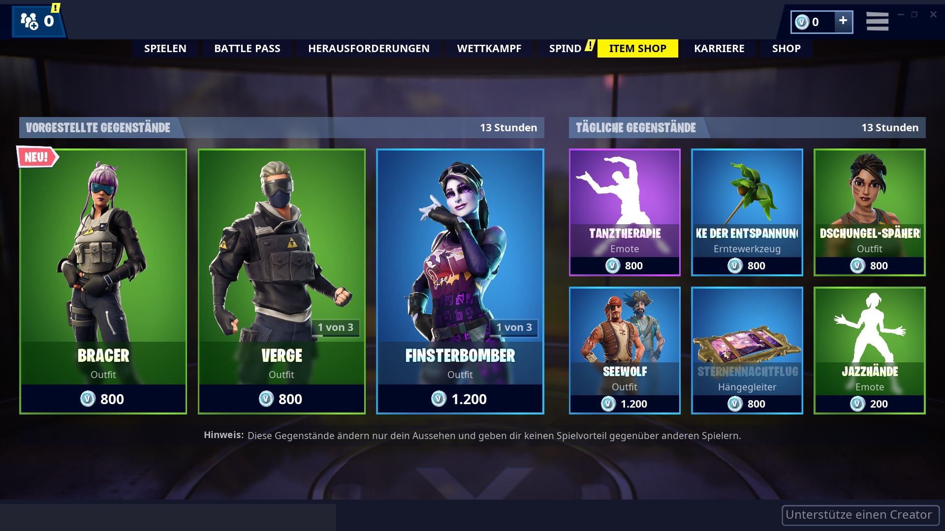 item shop heute fortnite