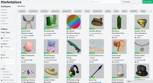 items roblox