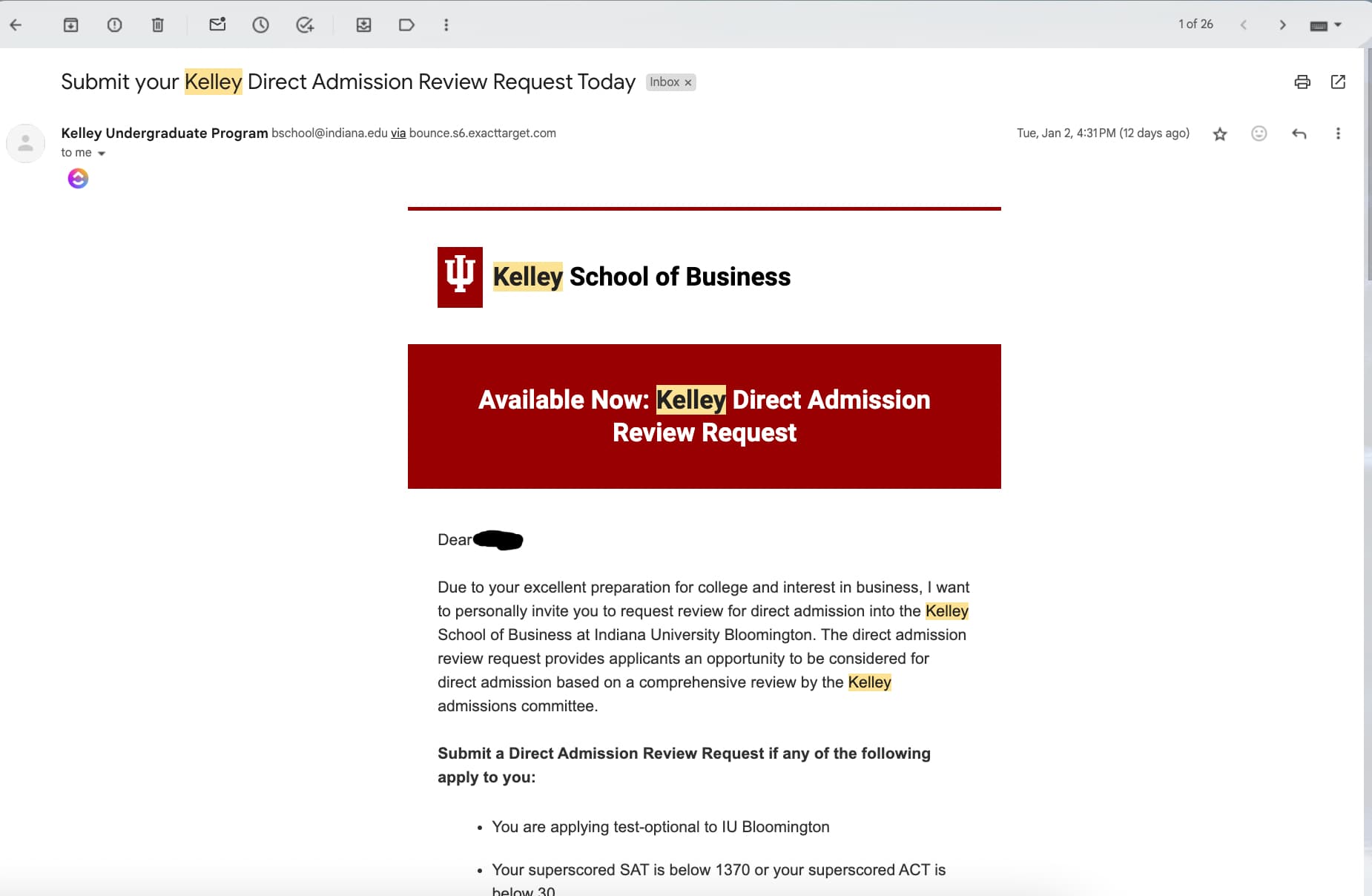 iu kelley review request