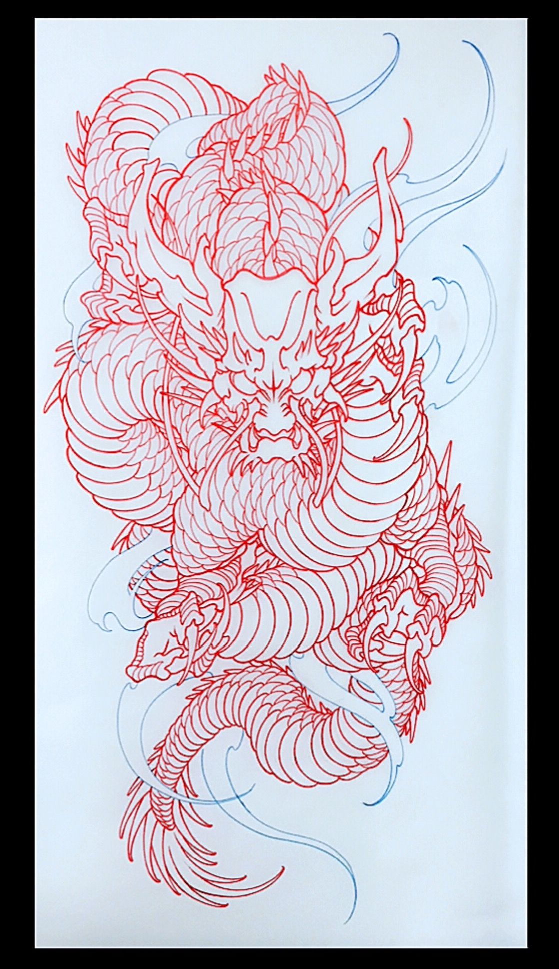 japanese dragon tattoo sketch