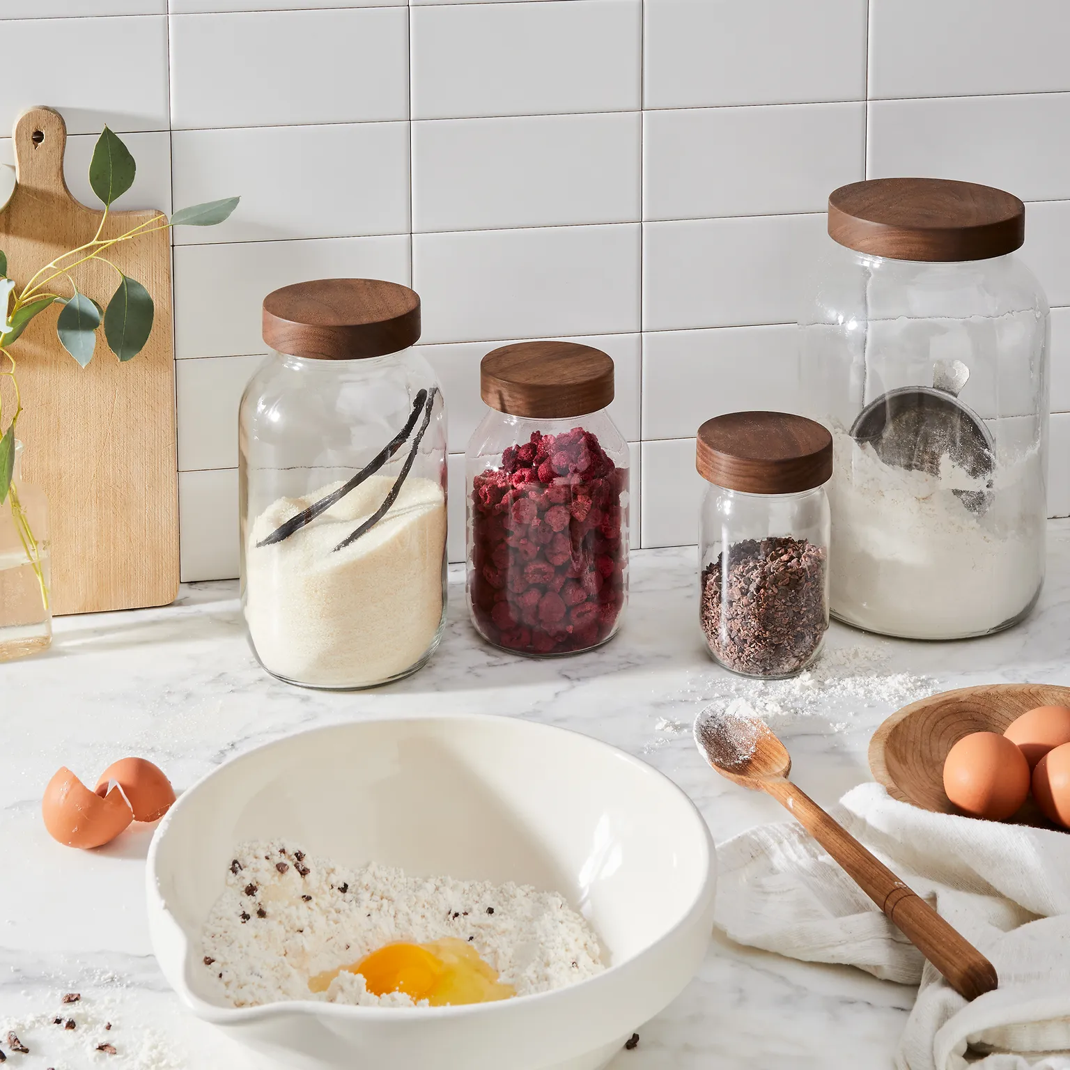 jars with wooden lids