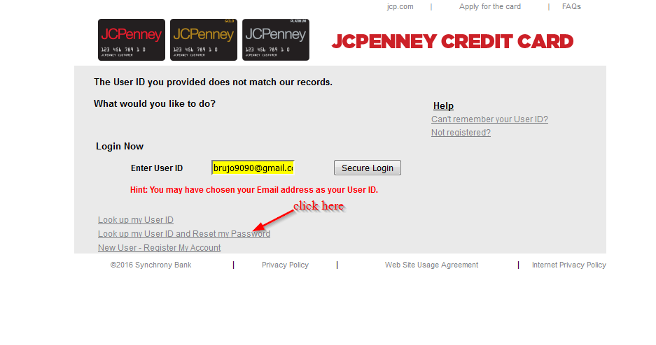 jcpenney account information