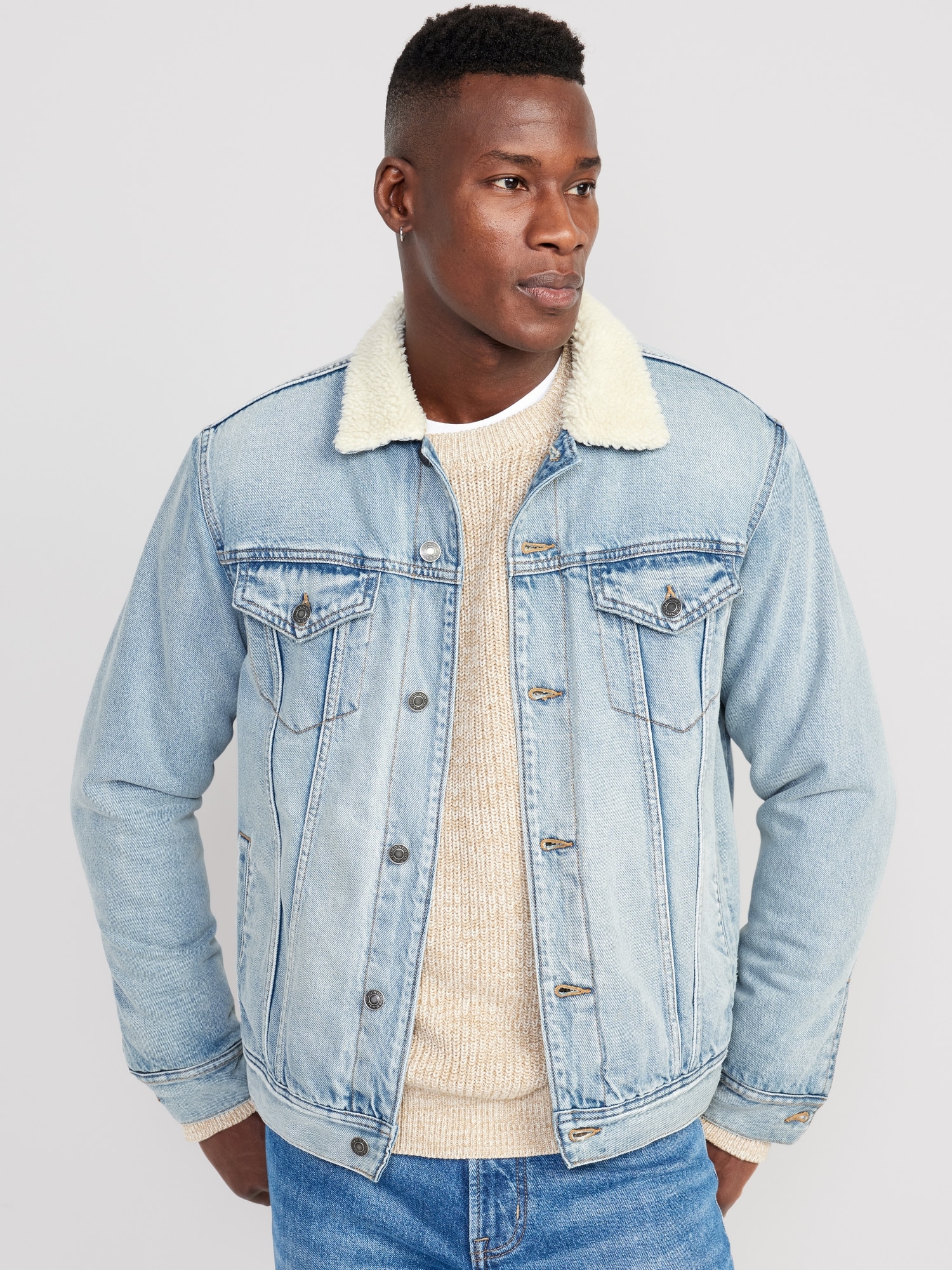 jean jacket with sherpa lining men