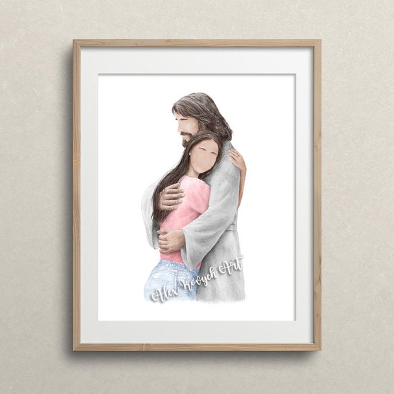 jesus hugging girl