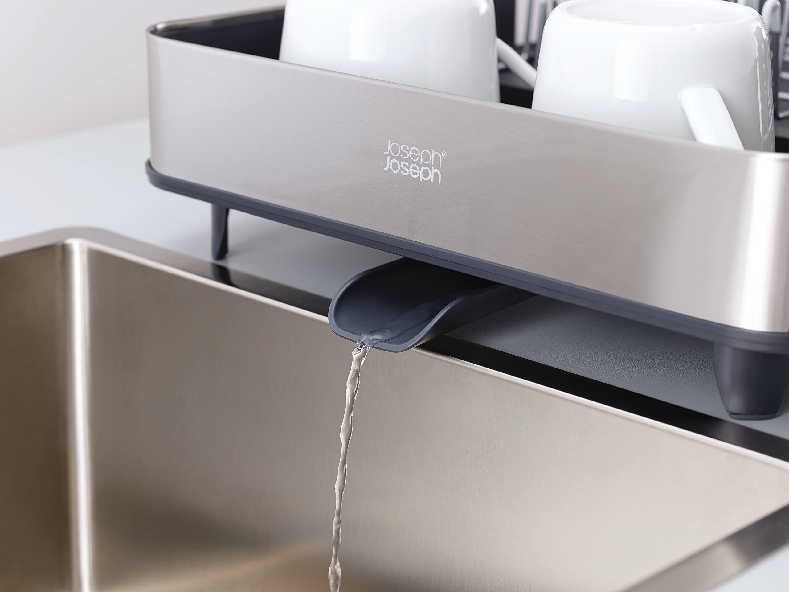 joseph joseph extend steel dish rack grey