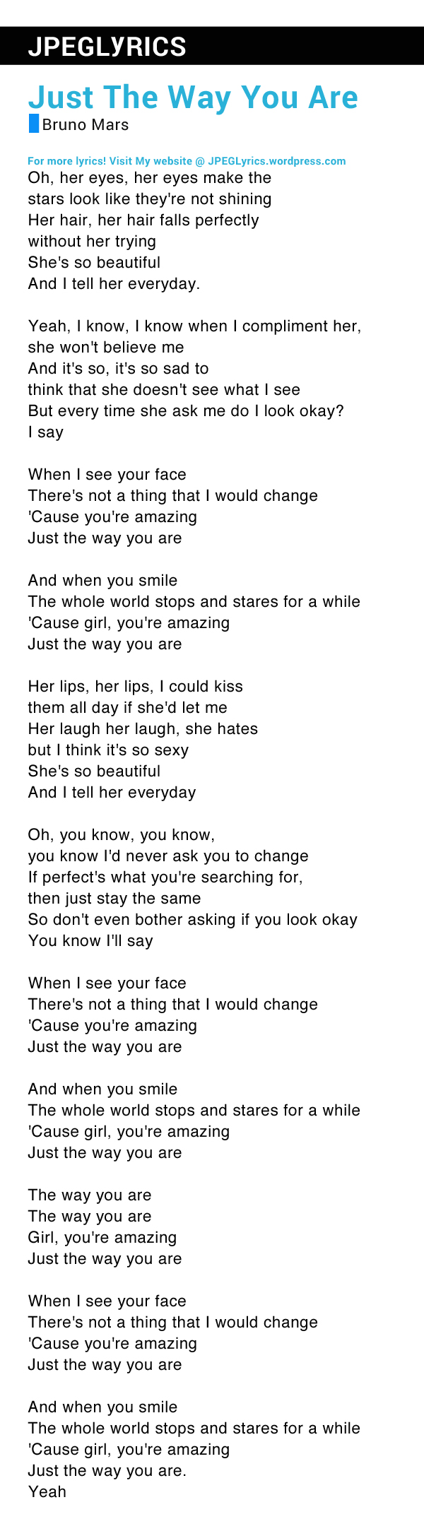 just the way you are lyrics