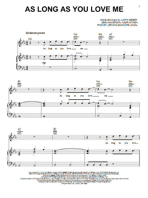 justin bieber as long as you love me chords