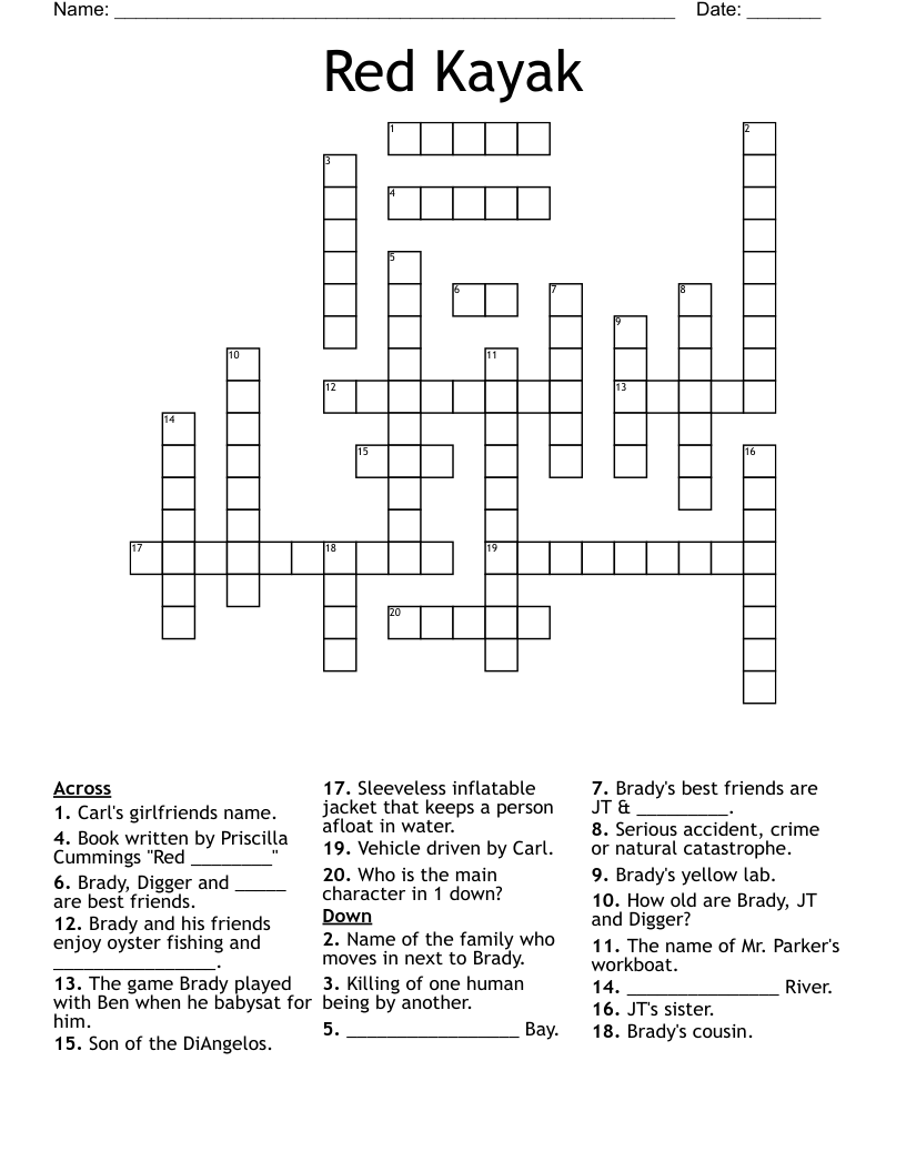 kayak user crossword