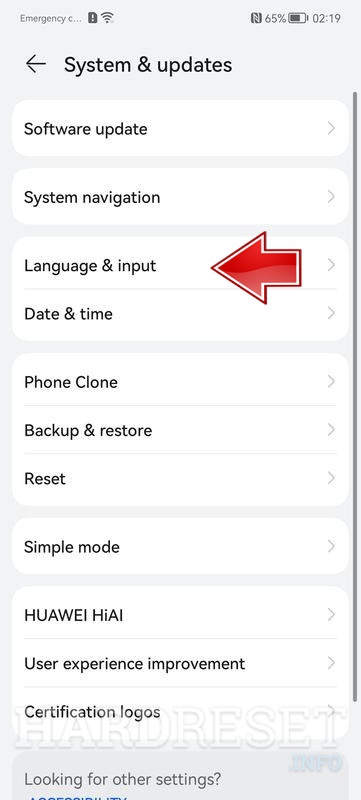 keyboard setting huawei