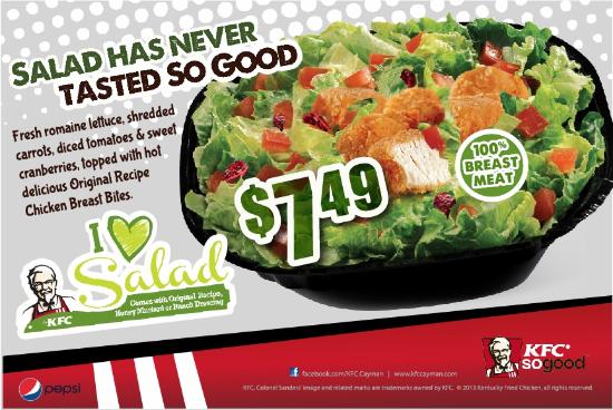 kfc salad menu