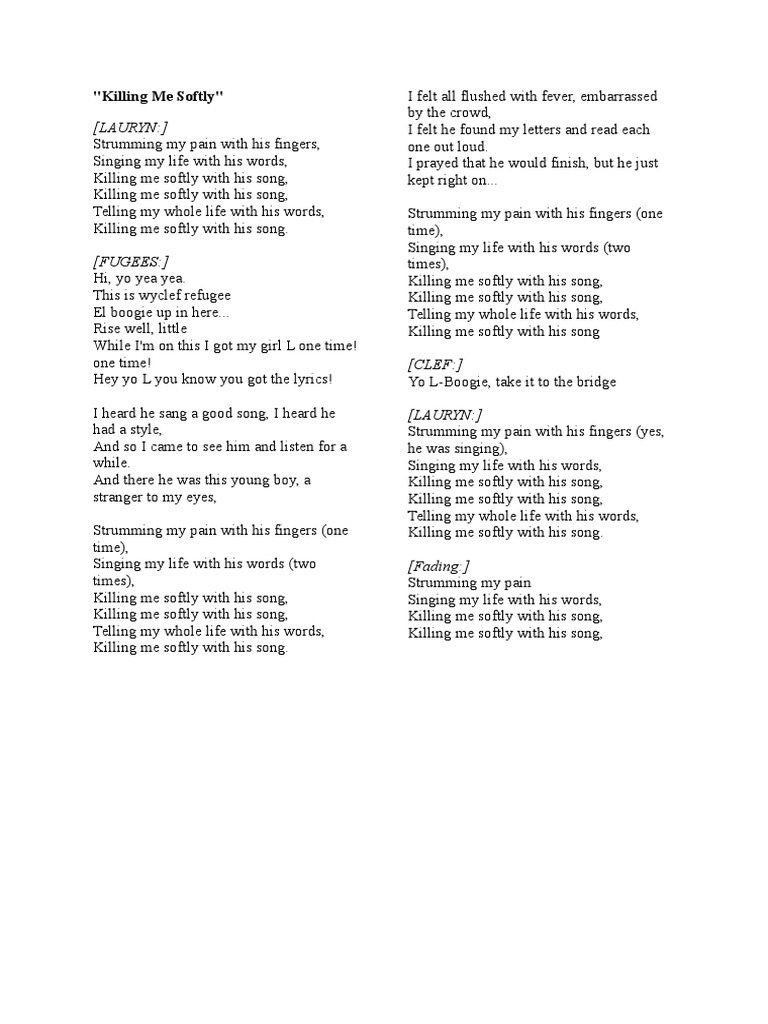 killing me softly lyrics