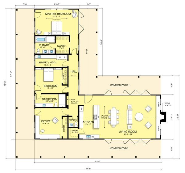 l shaped home floor plans