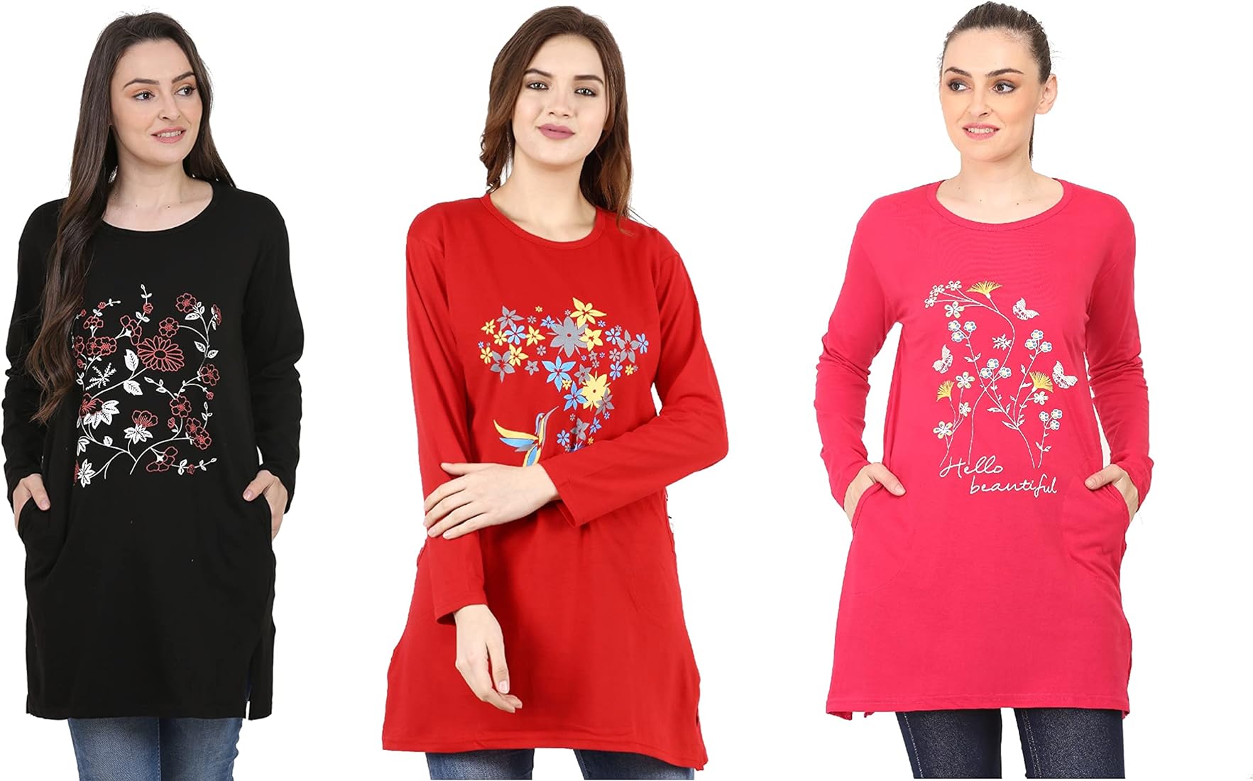 ladies long tops amazon