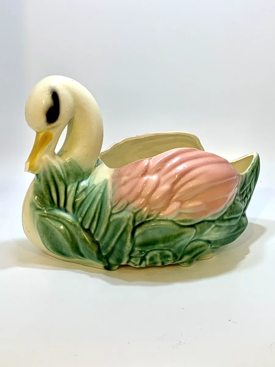 large ceramic swan planter