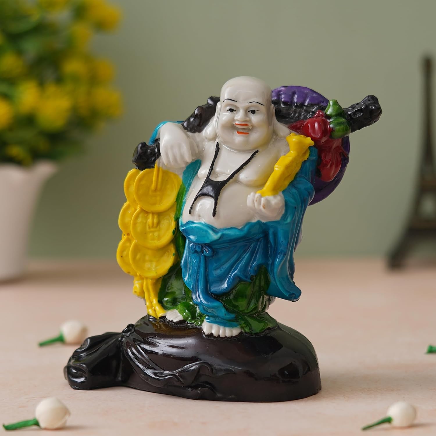 laughing buddha with money bag