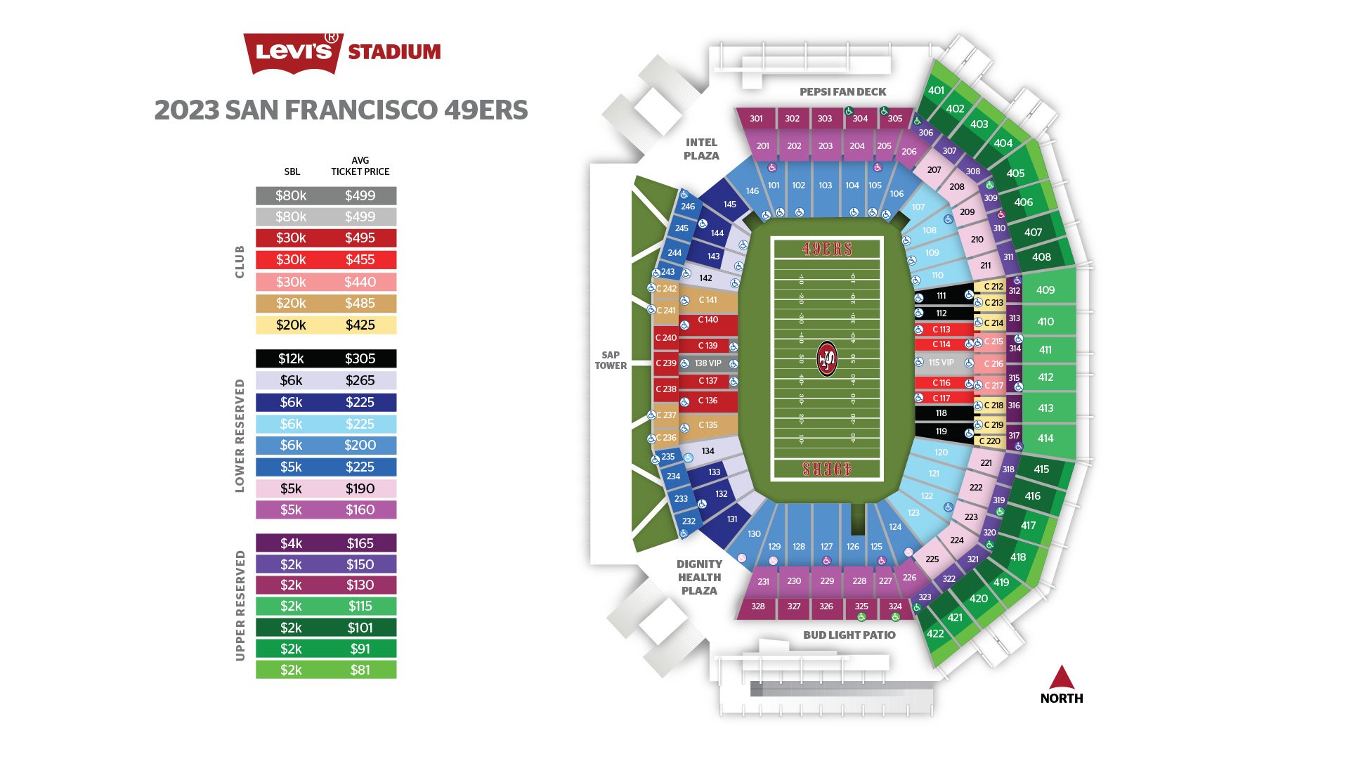 levi stadium seating chart