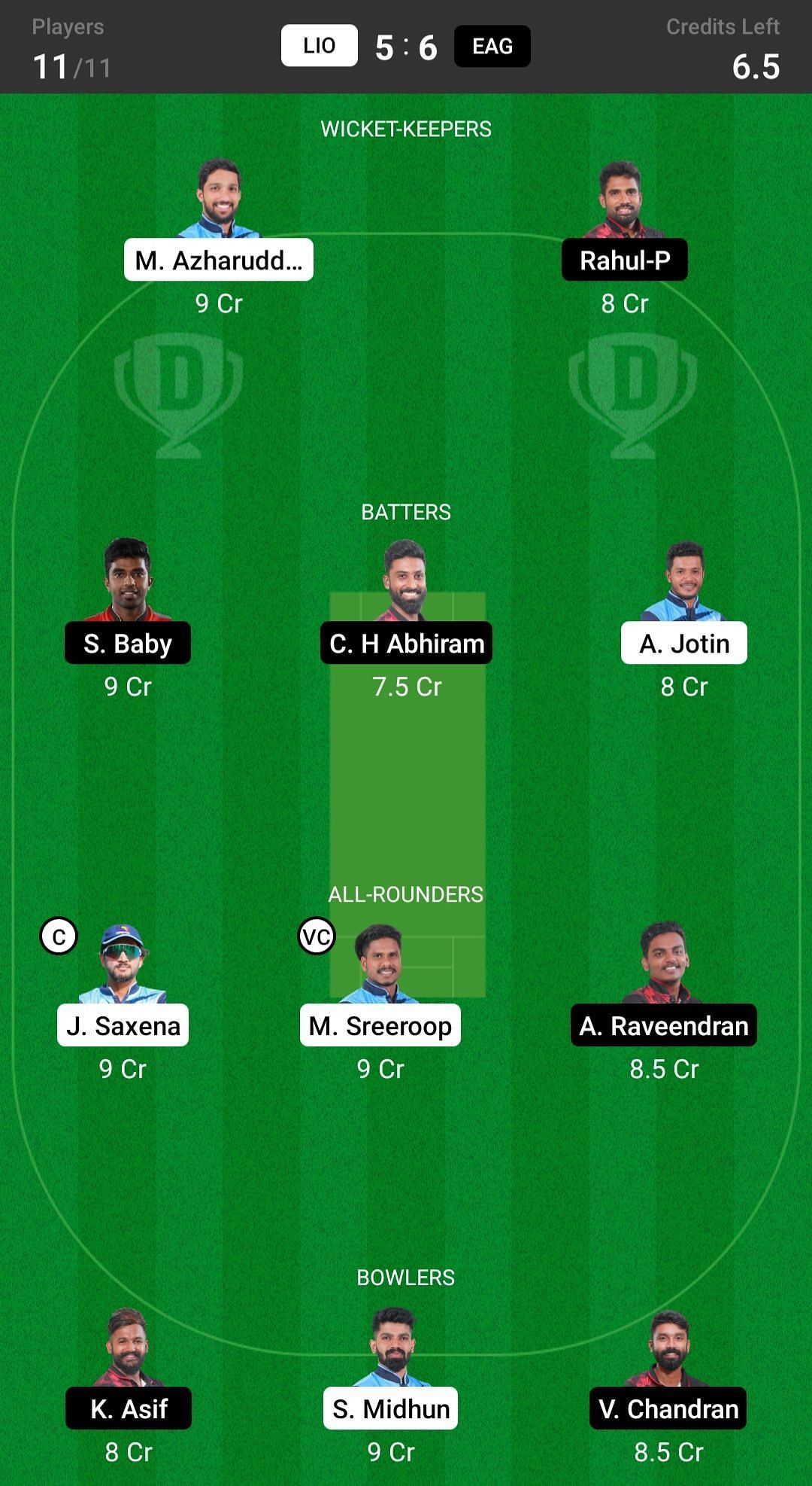 lio vs eag dream11 prediction