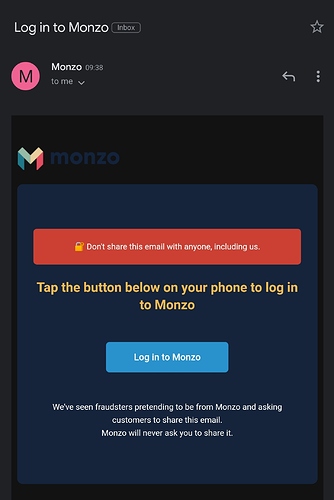 log into monzo