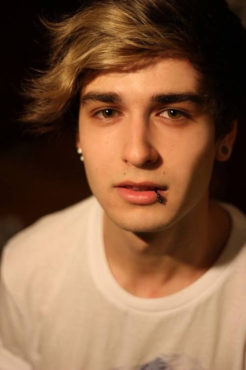 man lip piercing