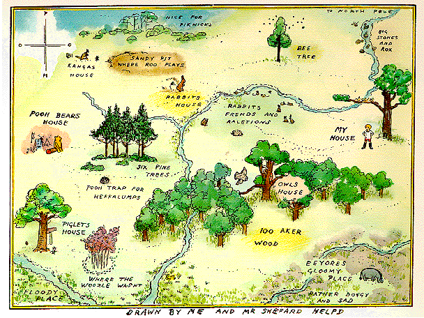 map of 100 acre wood