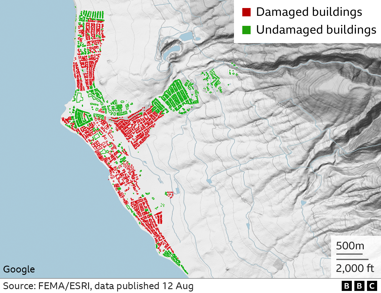 maui wild fire map