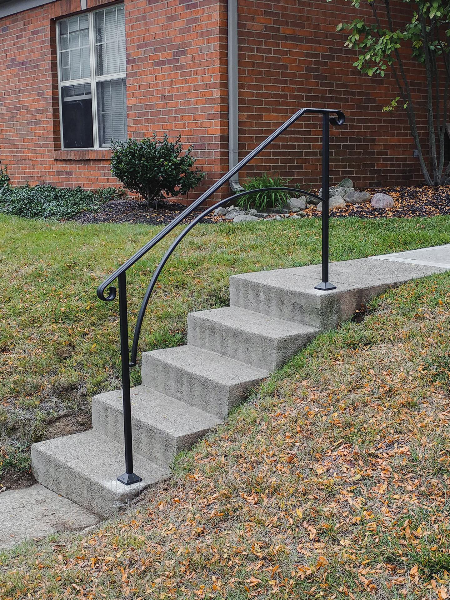 metal handrails for concrete steps