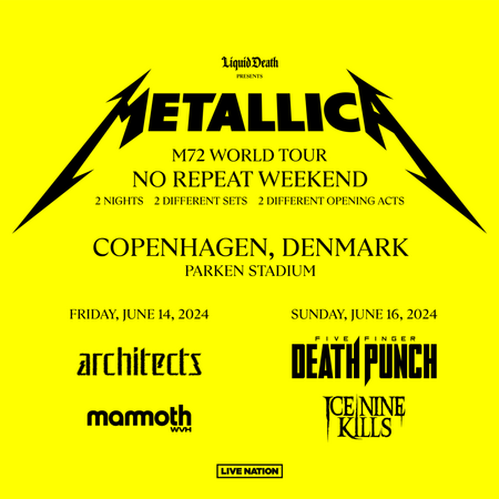 metallica concert list