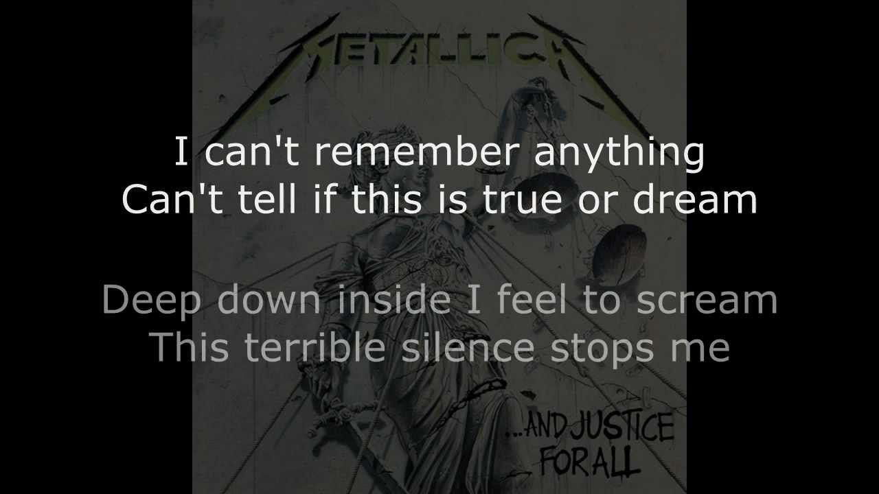 metallica one lyrics youtube