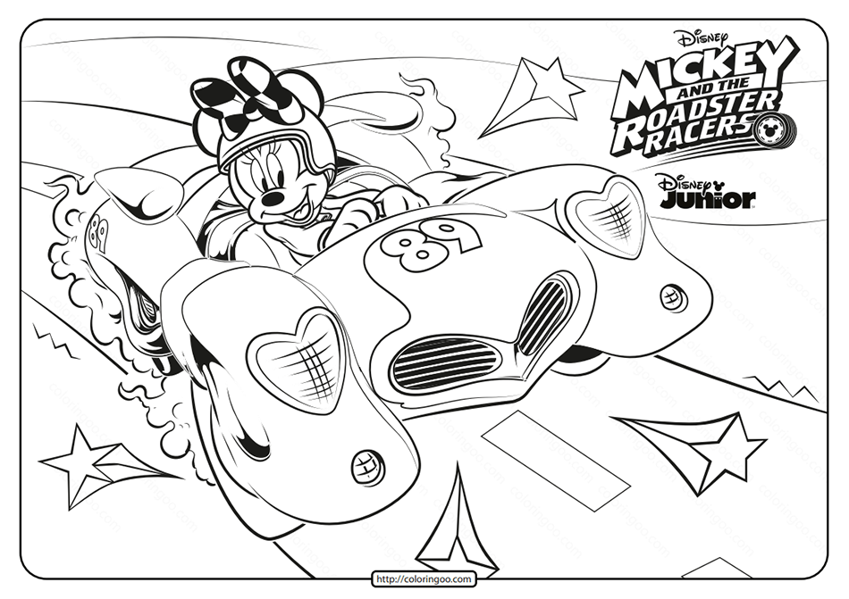 mickey and the roadster racers coloring pages