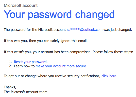 microsoft account email changed